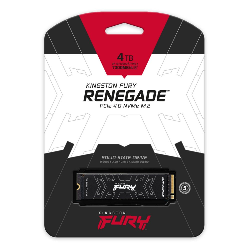 Kingston Fury Renegade | 4TB NVMe SSD | M.2 | Gen4 | 7.300MB/s Lezen | 7.000MB/s Schrijven