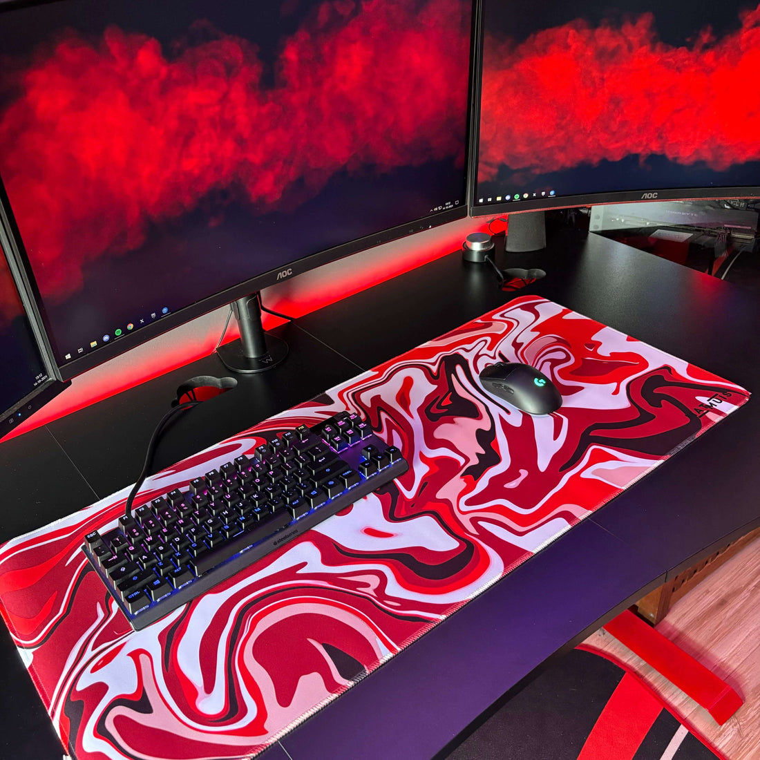 Liquid Abstract Red Edge | XXL Gaming Muismat