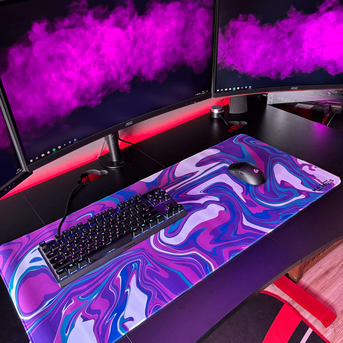 Liquid Abstract Purple Vector | XXL Gaming Muismat