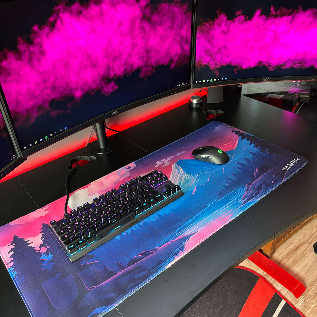 Night Forest Mountain | XXL Gaming Muismat