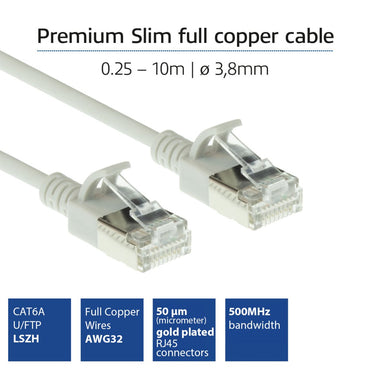 ACT U/FTP Cat 6A Netwerkkabel (DC7000) | 0,5 m | Grijs - Matmuis - Matmuis