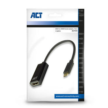 ACT AC7310 | USB-C naar HDMI Adapter | 0,15 m | Zwart - Matmuis - Matmuis