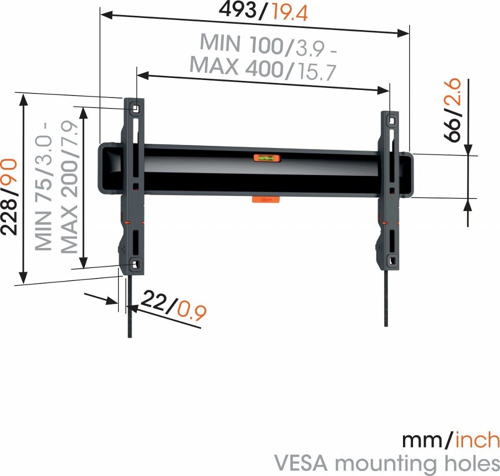 Vogel's Comfort TVM3405 SP | Vaste TV-beugel voor OLED | 32-77" | max 50kg | VESA 400x200