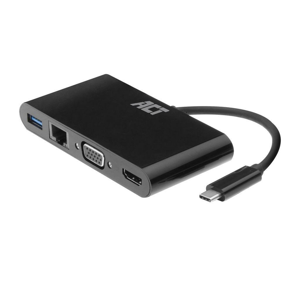 ACT AC7330 | Docking Station | USB-C | HDMI + VGA + USB | Zwart - Matmuis - Matmuis