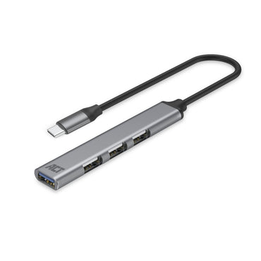 ACT AC6425 | USB 3.2 Gen 1 Interface Hub | Type-C | 5 Gbps | Grijs - Matmuis - Matmuis