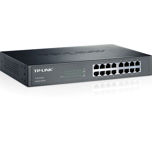 TP-LINK TL-SG1016D | Unmanaged Gigabit Ethernet Switch | 16 Poorten | Zwart - Matmuis