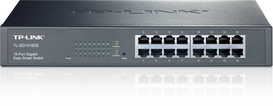 TP-LINK TL-SG1016DE | Managed L2 Gigabit Ethernet Switch | 16 Poorten | Zwart - Matmuis