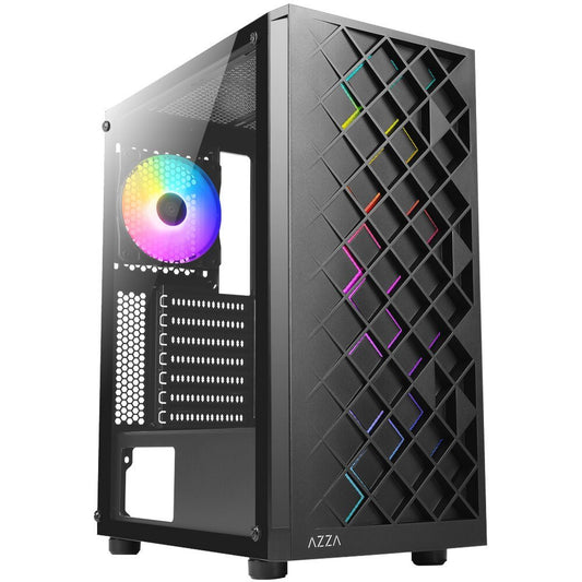 Azza Spectra RGB | Midi Tower Case | Zwart - Matmuis