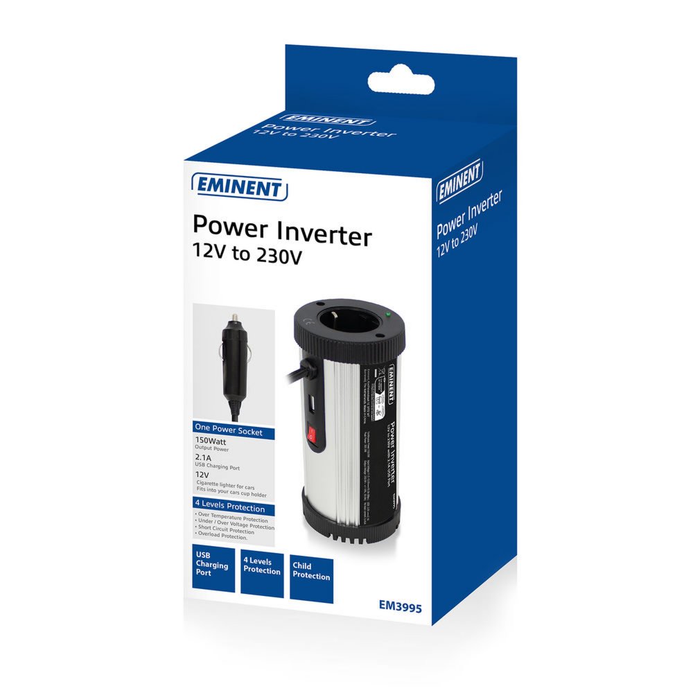 Eminent EM3995 | Auto Omvormer Met USB-A | 150 Watt - Matmuis - Matmuis