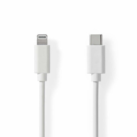 Nedis CCGL39650WT10 | Lightning-naar-USB-C kabel | 1 m | Lightning Male naar USB-C Male | Opladen en synchroniseren | Wit - Matmuis - Matmuis