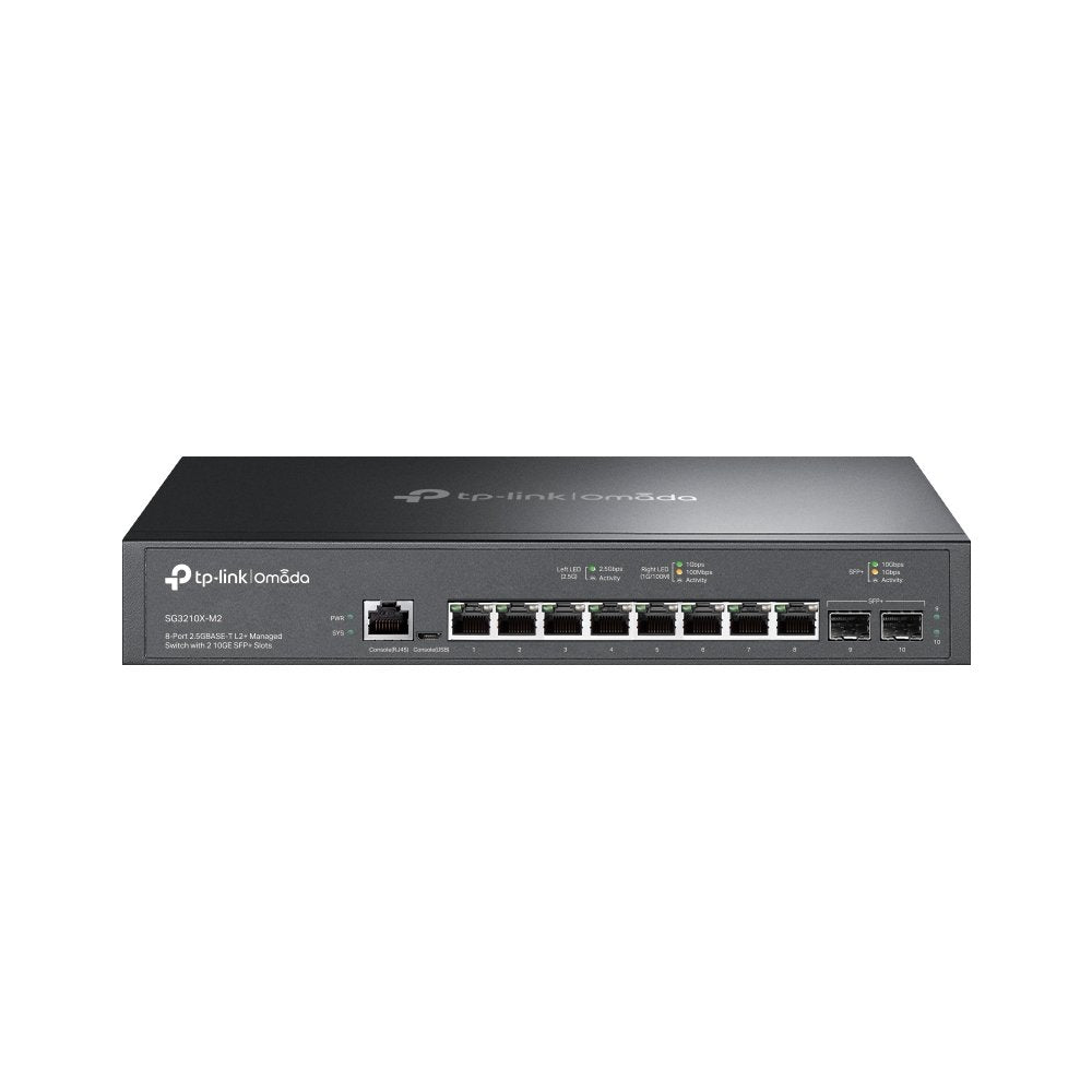 TP-Link Omada SG3210X-M2 | Managed L2+ Switch | 8x 2.5G Ethernet | 2x 10G SFP+ | 1U | Zwart - Matmuis