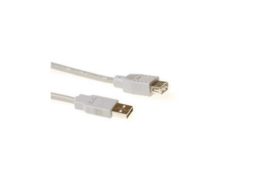 ACT | USB 2.0 Verlengkabel | USB-A Male naar USB-A Female | Ivoor - Matmuis