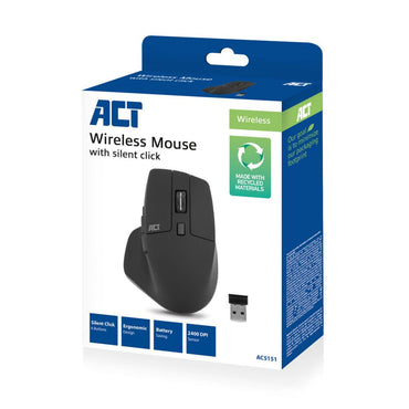 ACT AC5151 | Draadloze Muis | Rechtshandig | RF | 2400 DPI | Zwart - Matmuis - Matmuis
