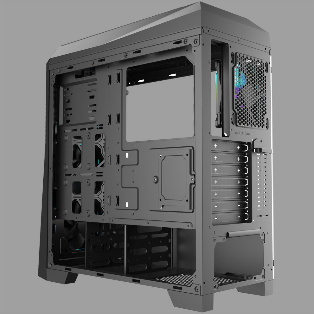 Azza Chroma 410A RGB | Midi Tower Case | Zwart - Matmuis