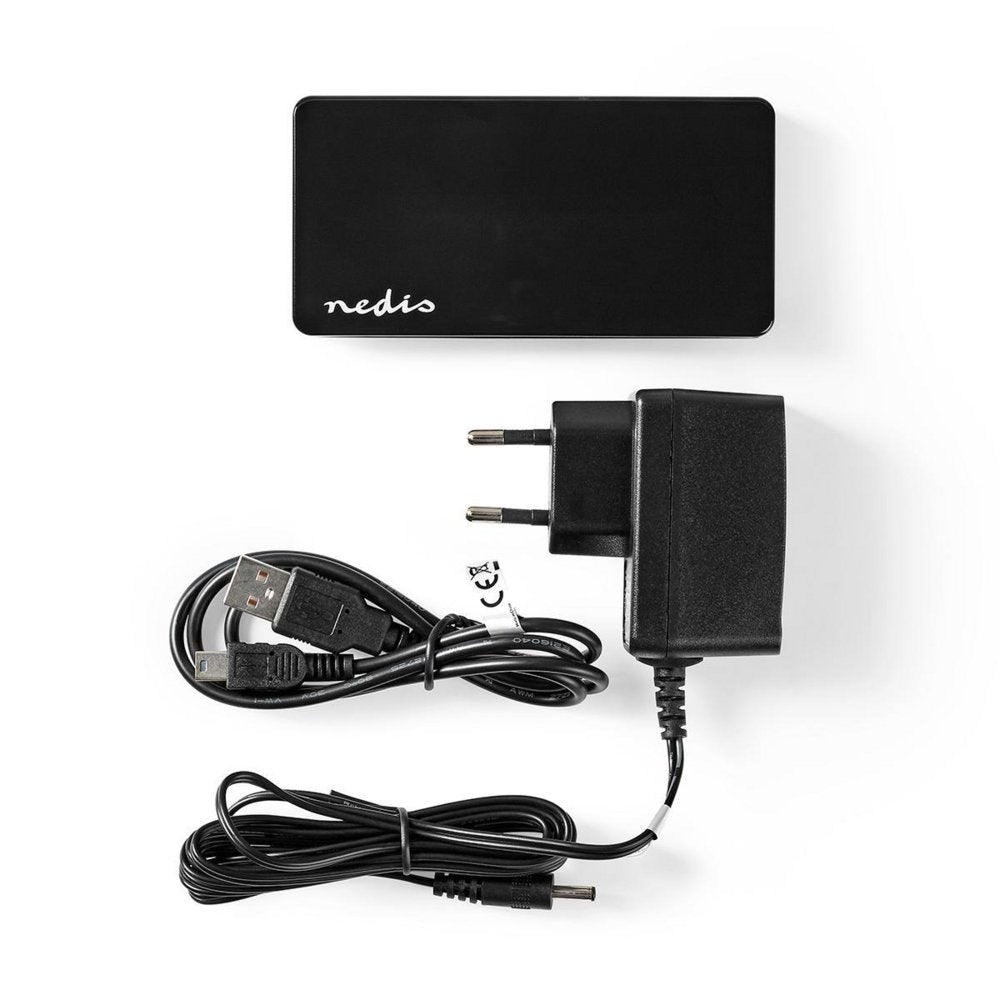 Nedis UHUBU2730BK | Interface Hub USB 2.0 | 7 poorten | Inclusief Adapter | Zwart - Matmuis