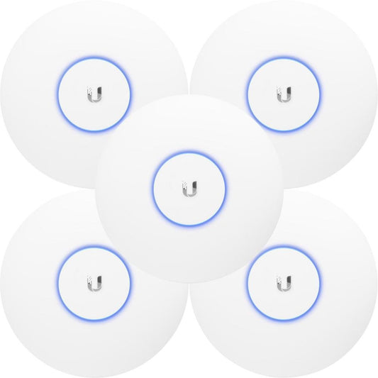 Ubiquiti UniFi UAP-AC-PRO (5-pack) | WiFi 5 Access Point (AC1750) | 1300 Mbit/s | PoE (met Adapter) | Inclusief Plafond- en Muurmontagebeugel - Matmuis