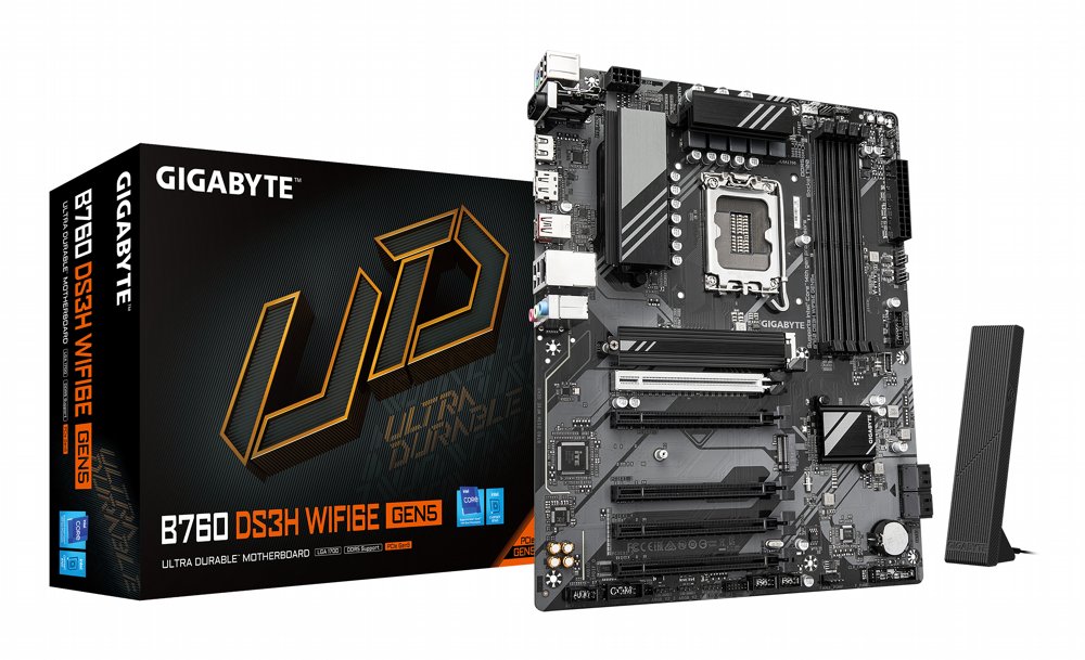 GIGABYTE B760 DS3H WIFI6E GEN5 | Intel B760 Express | LGA 1700 | ATX | DDR5 | PCIe 5.0 | WiFi 6E | 2.5GbE LAN | Moederbord - Matmuis - Matmuis