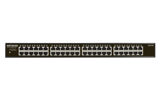 NETGEAR GS348 Unmanaged Gigabit Ethernet Switch | 48 Poorten | 1U Rackmount - Matmuis