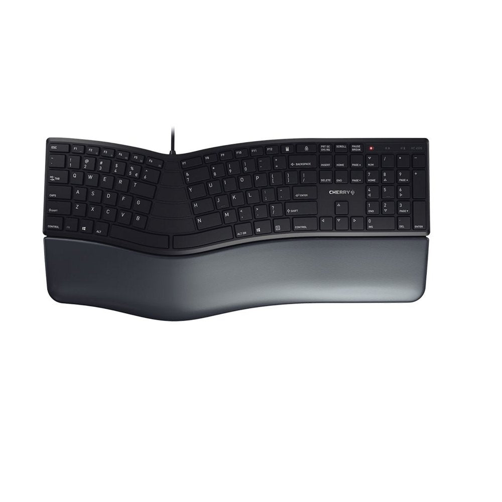 CHERRY KC 4500 Ergo | Toetsenbord | USB | QWERTY (US Engels) | Zwart - Matmuis - Matmuis