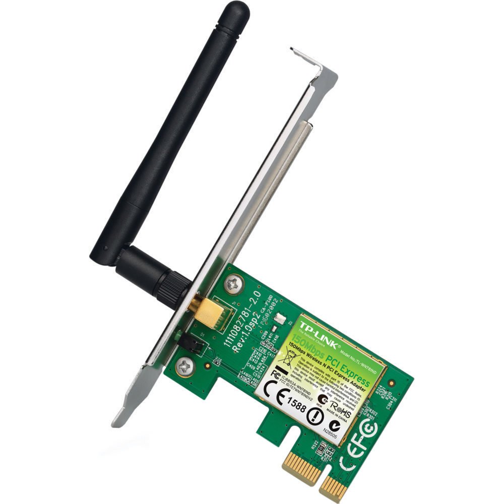 TP-LINK TL-WN781ND | Wi-Fi 4 PCI Express Adapter | Intern WLAN | 150 Mbps | Zwart - Matmuis