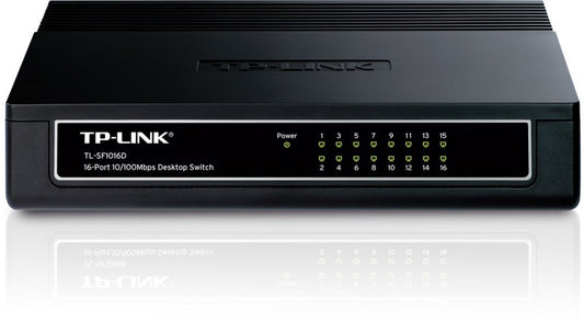 TP-Link TL-SF1016DS | Unmanaged Switch | 16 Poorten | Fast Ethernet (10/100 Mbps) - Matmuis