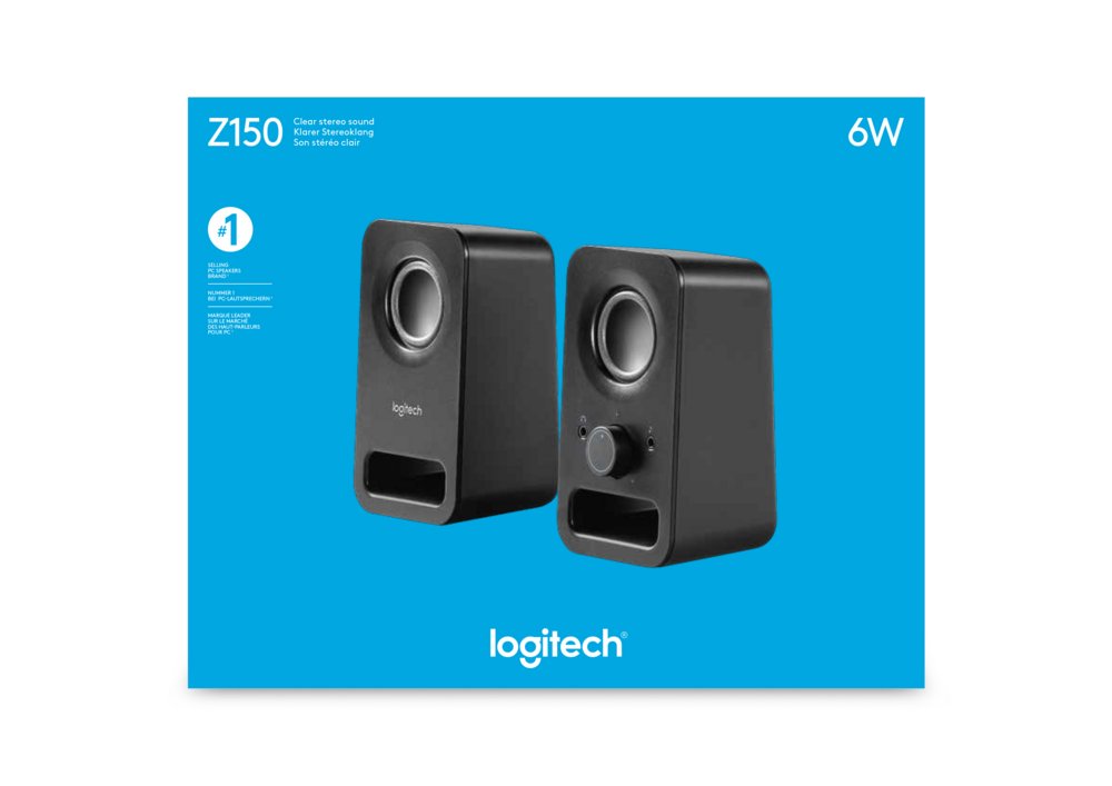 Logitech Z150 | 2.0 Luidsprekerset | 3W RMS | Helder Stereogeluid | Zwart - Matmuis - Matmuis