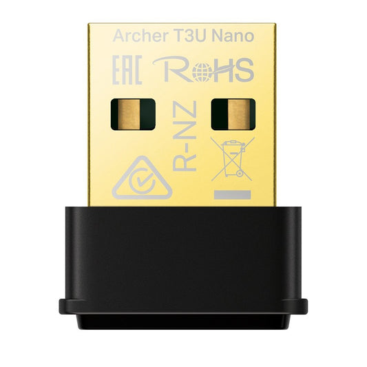 TP-Link Archer T3U Nano | Wi-Fi 5 USB Adapter | Dual-band (2,4 GHz / 5 GHz) | 1300 Mbps | USB 2.0 | Zwart - Matmuis - Matmuis