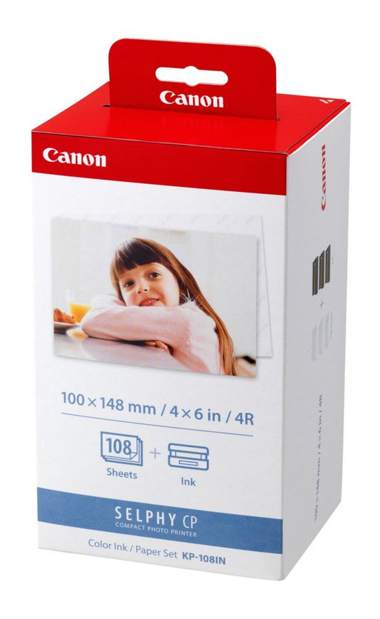 Canon KP-108IN | Fotopapierpakket | 108 vellen | Inclusief inkt | 10x15 cm | Wit/Rood - Matmuis - Matmuis