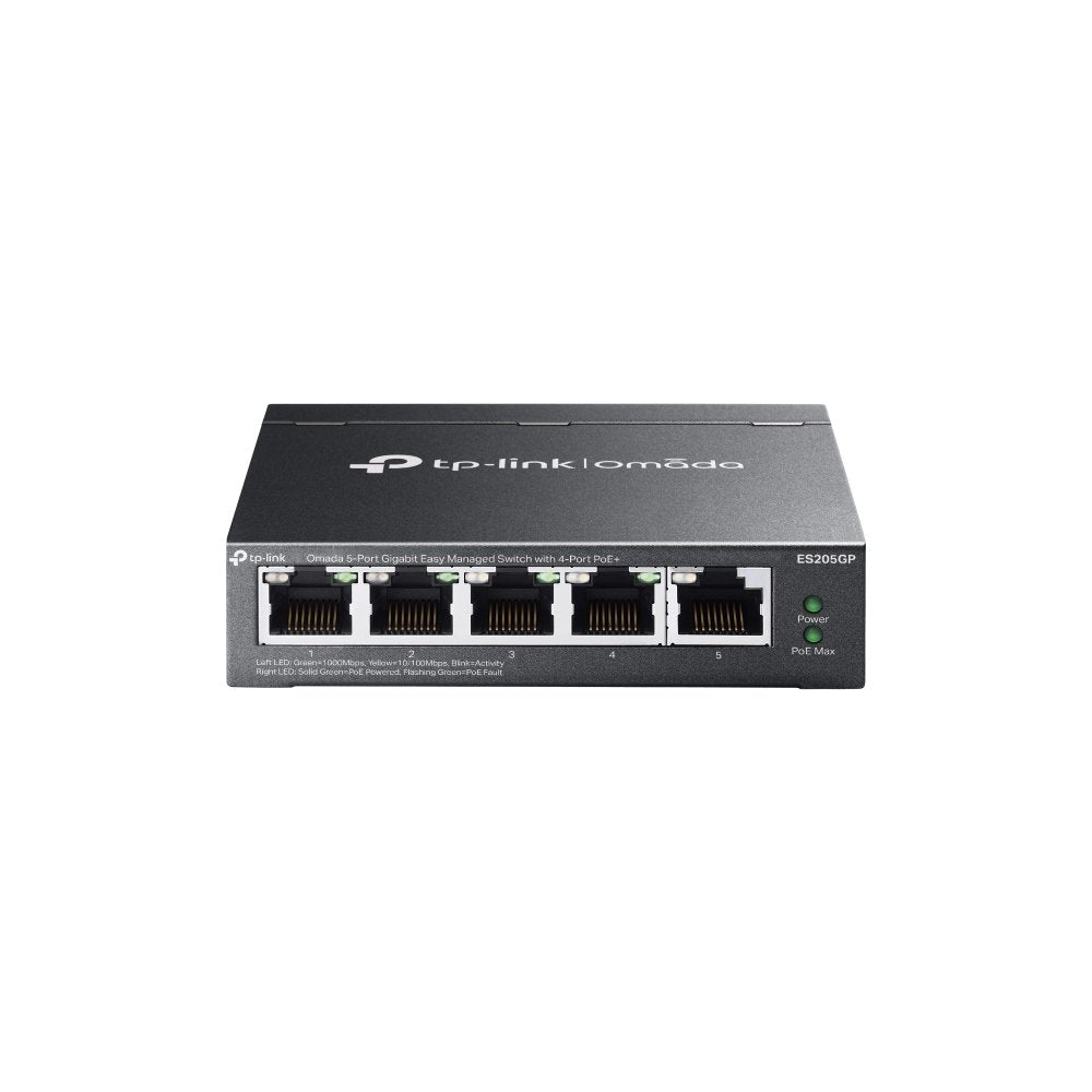 TP-Link Omada ES205GP | Managed Switch | 5x Gigabit Ethernet | 4x PoE | Zwart - Matmuis