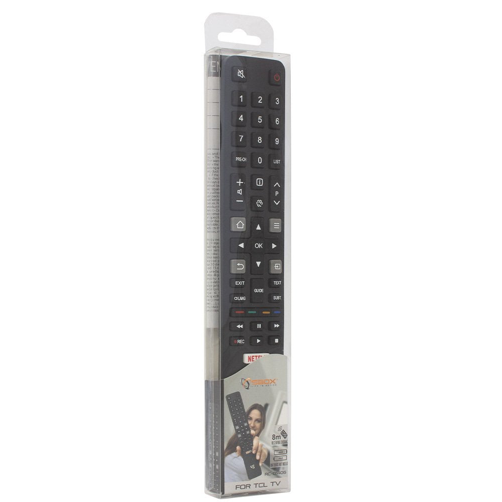 SBOX RC-01406 | Afstandsbediening | Geschikt voor TCL TV's | Zwart - Matmuis