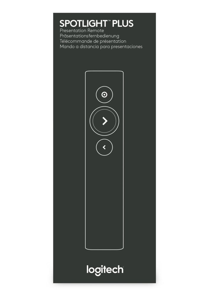 Logitech Spotlight Presenter | Draadloos | Bluetooth & USB 2.4 GHz | Bereik tot 30 meter | Grijs - Matmuis - Matmuis