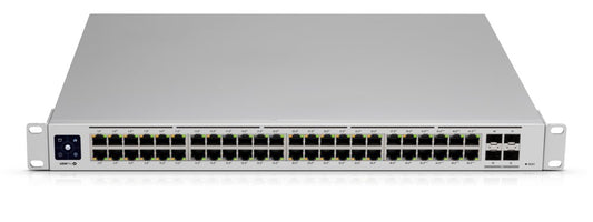 Ubiquiti UniFi USW-Pro-48-PoE Gen2 | Managed L2/L3 Switch | 48 Poorten | Gigabit Ethernet (10/100/1000 Mbps) | PoE++ | 1U Rackmount | Zilver - Matmuis