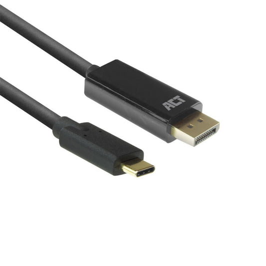 ACT AC7325 | USB-C naar DisplayPort Kabel | 2 m | Zwart - Matmuis - Matmuis