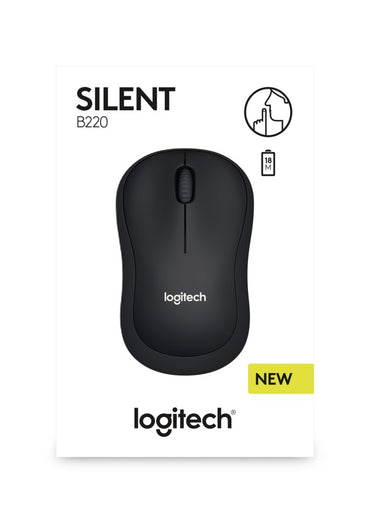 Logitech B220 Silent | Draadloze Muis | Links- en Rechtshandig | RF | 1000 DPI | Zwart - Matmuis - Matmuis