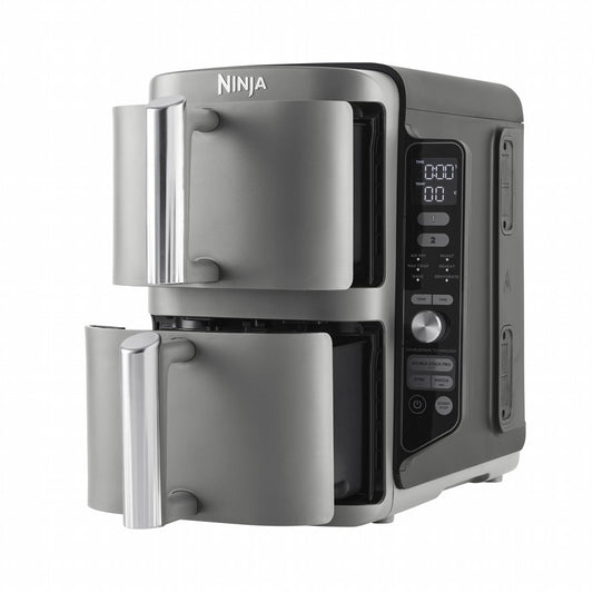 Ninja SL400EU Double Stack XL | Heteluchtfriteuse | Dubbel 9,5 l | 2470 W | Zwart, Grijs - Matmuis