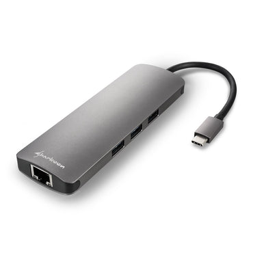 Sharkoon USB 3.0 Type-C Combo Adapter | HDMI + RJ-45 + USB 3.2 Gen 1 | Interfacekaart / Adapter - Matmuis - Matmuis