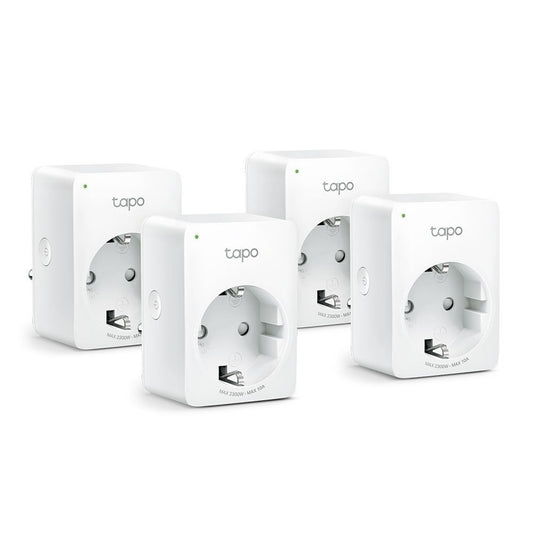 TP-Link Tapo P100 (4-pack) | Slimme Wi-Fi-stekker | 2300W | Spraakbesturing | Schema & Timer | Compact ontwerp | Wit - Matmuis