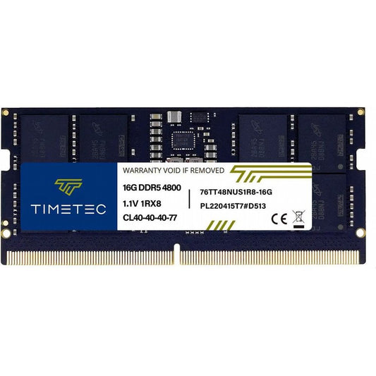 Timetec | 16GB 1×16GB DDR5 | 4800MHz | SODIMM | CL40 | Geheugenmodule | RAM - Matmuis