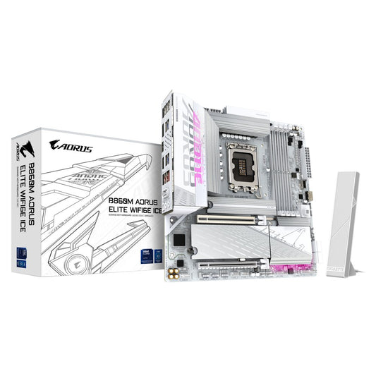 Gigabyte B860M AORUS ELITE WF6E ICE | Socket LGA 1851 (V1) | Intel B860 | 4xDDR5 | Micro ATX | Moederbord - Matmuis - Matmuis