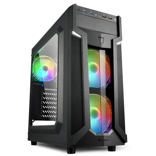 Sharkoon VG6-W RGB | Midi Tower Case | Zwart - Matmuis