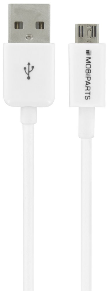 Mobiparts Micro USB naar USB | 2.4A | 3m | Wit (Bulk) - Matmuis - Matmuis