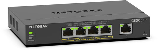 Netgear GS305EP | Managed L2 Switch | 5 Poorten | Gigabit Ethernet (10/100/1000 Mbps) | PoE - Matmuis