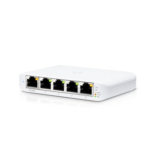 Ubiquiti UniFi Switch Flex Mini (3-pack) | Managed Gigabit Switch | 5-Poorts | PoE In | Wit - Matmuis