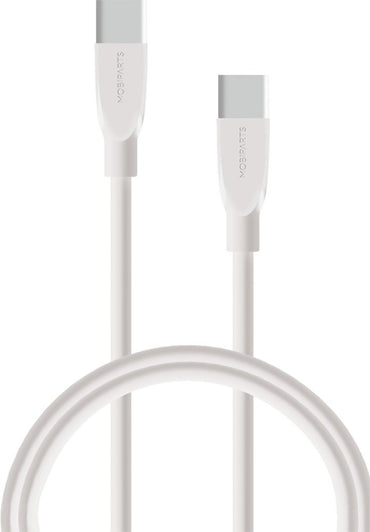 Mobiparts | USB-C naar USB-C Kabel | 2A | 1m | Wit (Bulk) - Matmuis - Matmuis