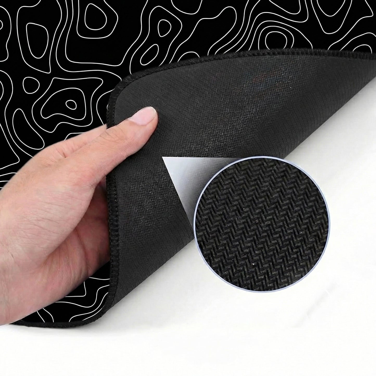XXL Muismat | Topo Vector Black | Matmuis