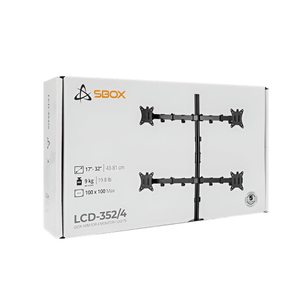 SBOX LCD-352/4-2 | Verstelbare Monitor-bureaubeugel | Tot 32
