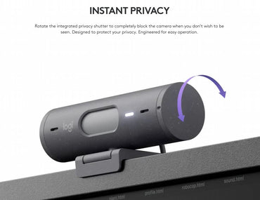 Logitech Brio 500 | Full HD Webcam (1920x1080) | 4 MP | USB-C | Grafiet - Matmuis - Matmuis