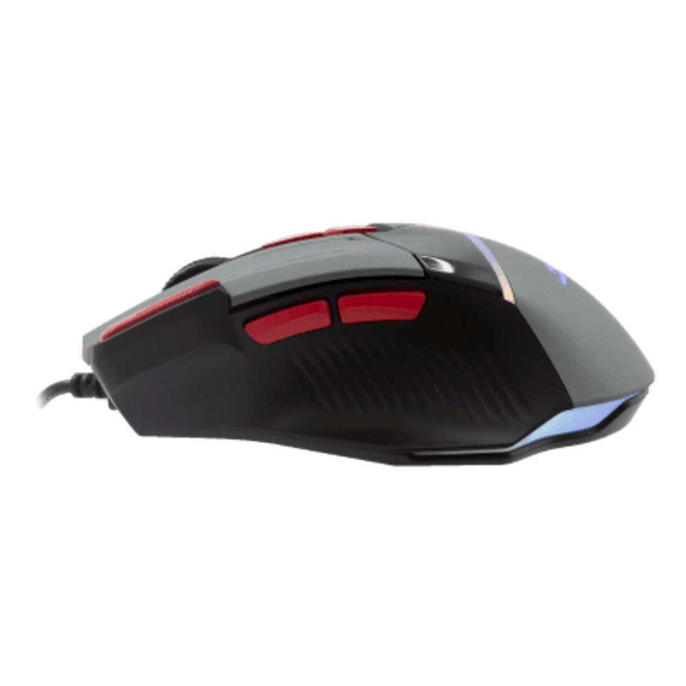 Baracuda MANTA RGB | Bekabelde Gaming Muis | Rechtshandig | USB-A | 12800 DPI | Grijs - Matmuis - Matmuis