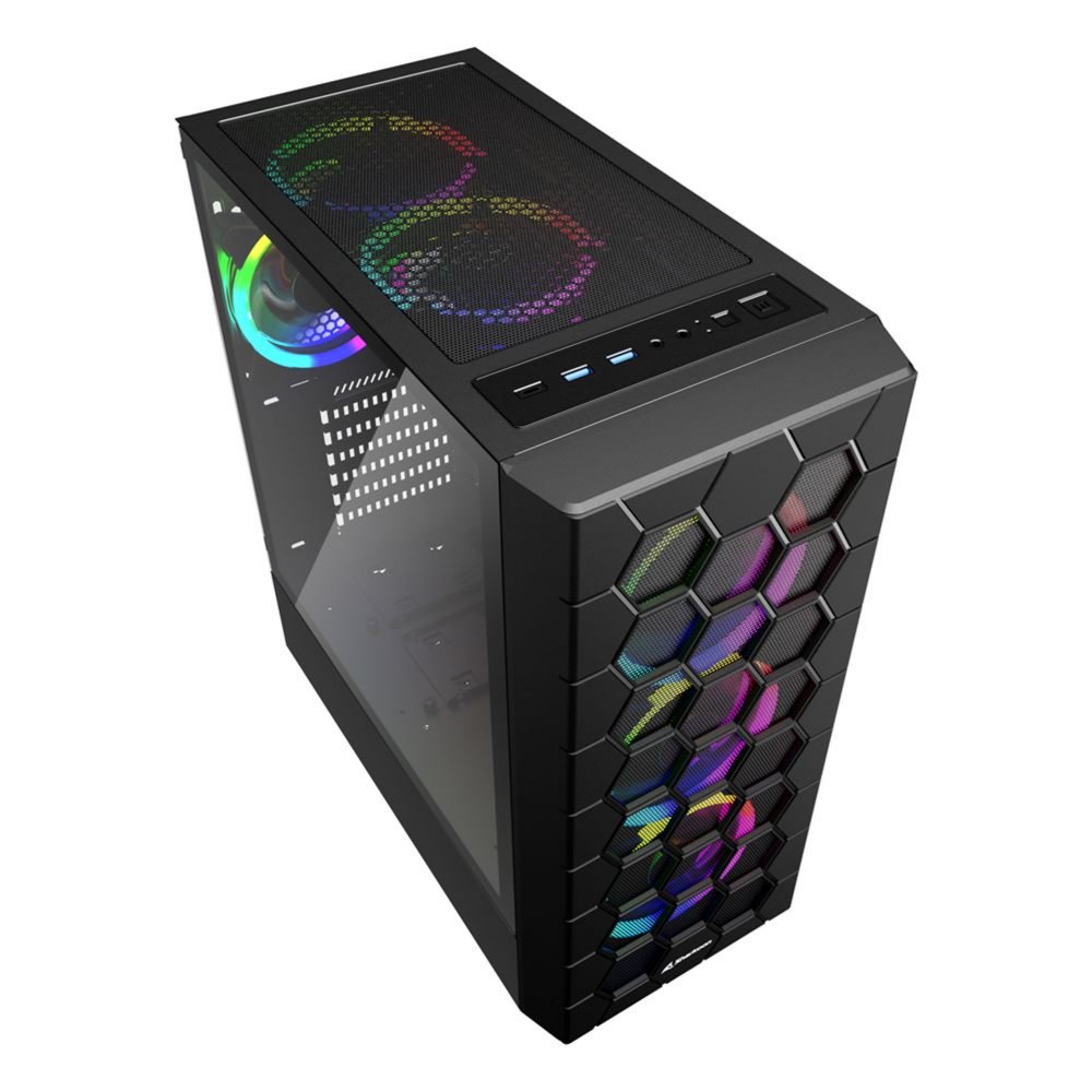 Sharkoon RGB HEX | Mid Tower Behuizing | Zwart | Met RGB-verlichting - Matmuis