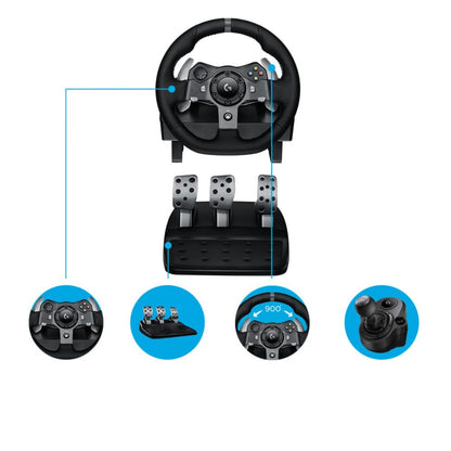 Logitech G920 Driving Force | Racestuur en pedalen | Force Feedback | 900° rotatie | USB 2.0 | Compatibel met Xbox Series X|S, Xbox One en PC | Zwart - Matmuis - Matmuis